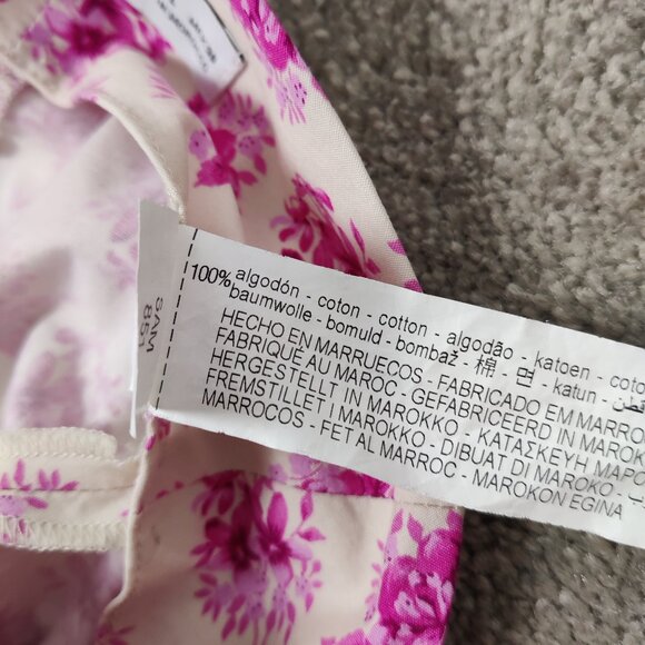 Zara Women's Floral Tiered Maxi Skirt Size Large 100% Cotton Bohemian Cottage - Picture 5 of 9